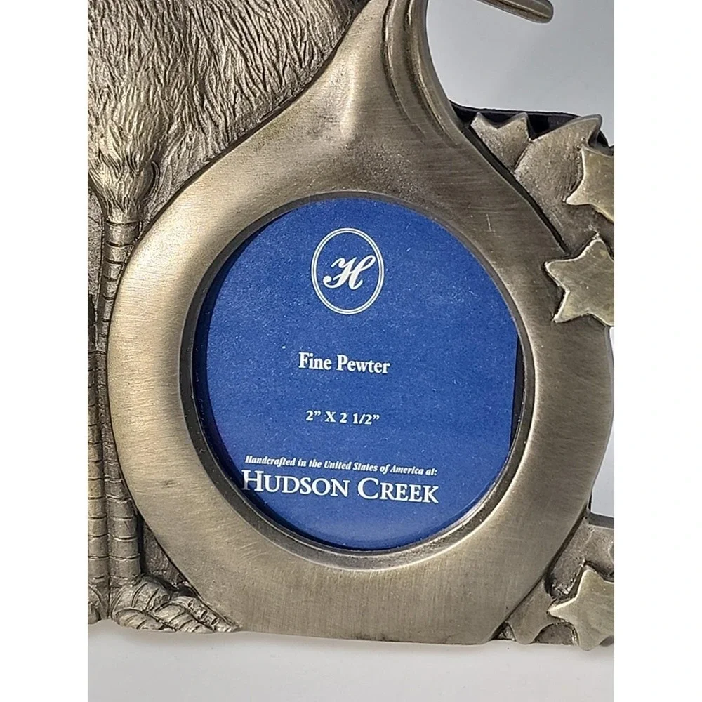Hudson Creek fine pewter baby girl Stork‎ bird delivery frame for 2x2.5